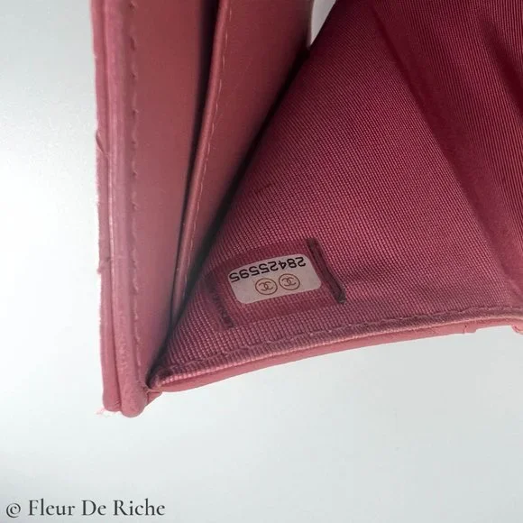 Chanel Classic Trifold Pink Flap Wallet Quilted Lambskin - Picture 10 of 10